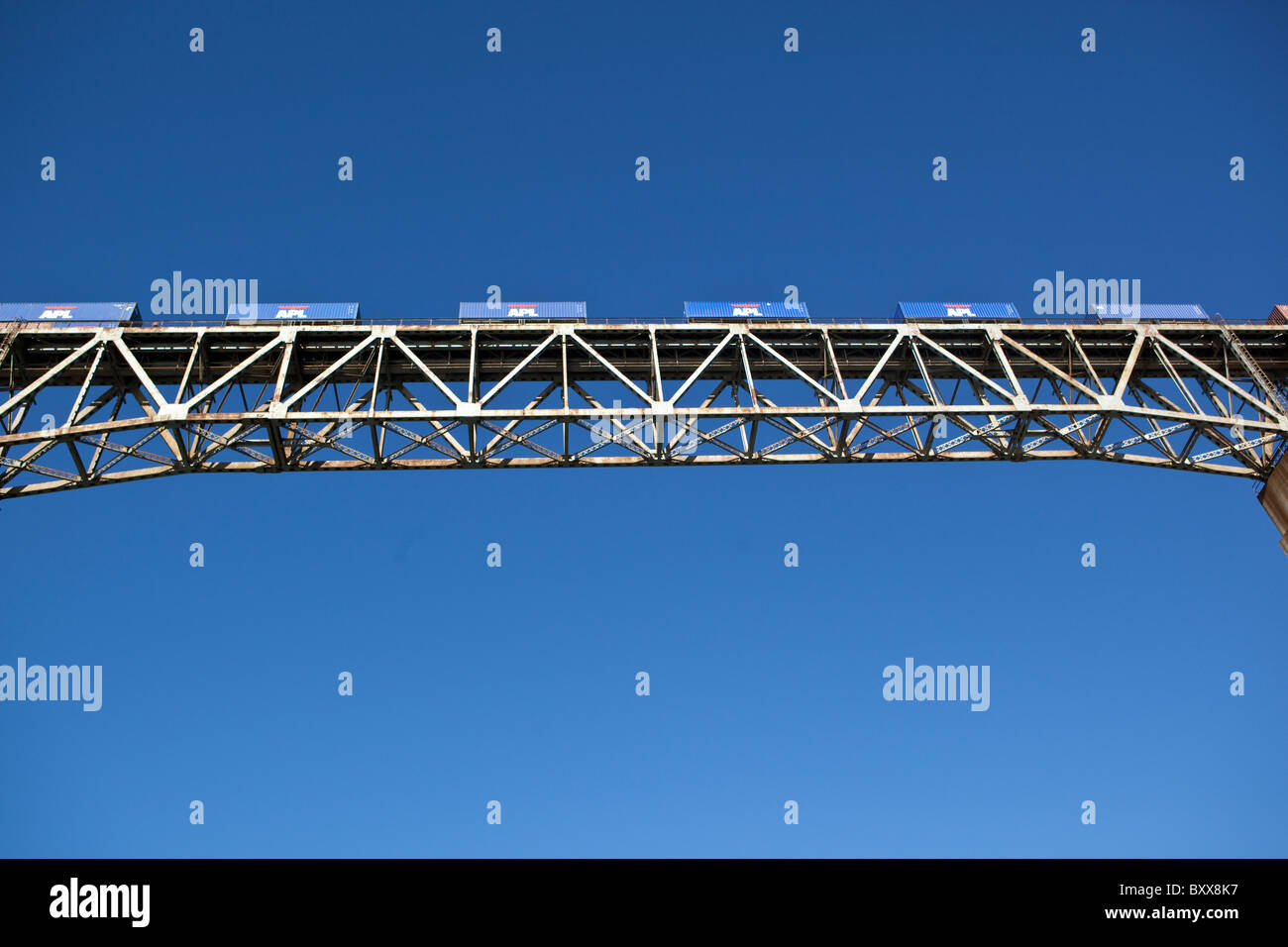 Pecos High Bridge, ein Stahl Deck-Fachwerk-Stil trägt der Southern Pacific Railroad über Pecos River Gorge im Südwesten Texas. Stockfoto