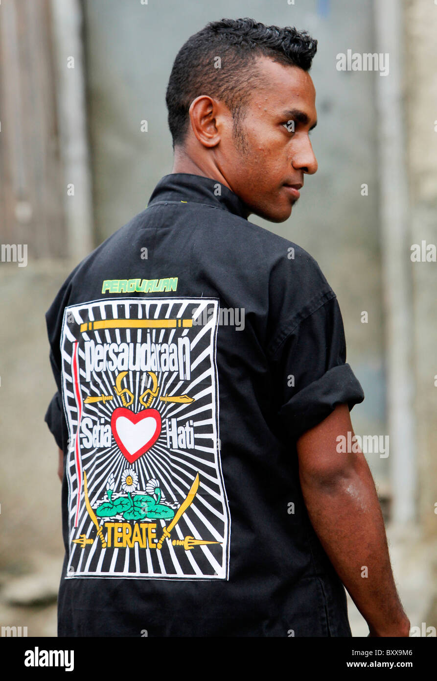 Emblem des berüchtigten Martial-Arts-Gruppe und Jugend Bande PSHT, Dili, Timor-Leste (Osttimor) Stockfoto