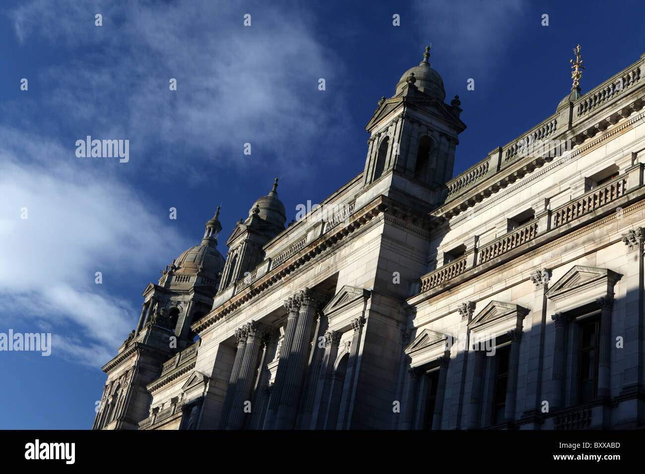 Detail der City Chambers oder Rathaus in George Square, Glasgow, Schottland. Stockfoto