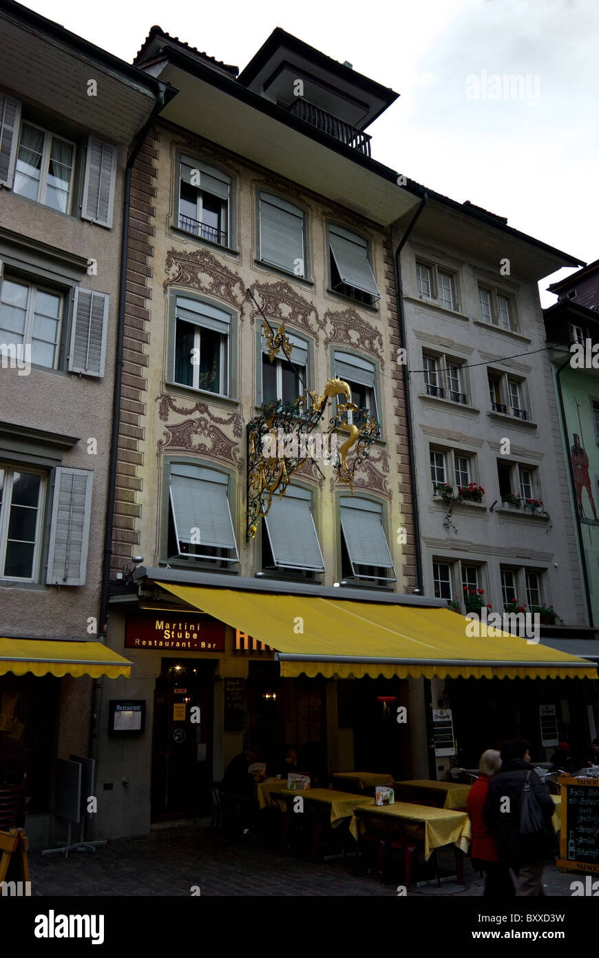 Apartmenthaus Restaurant "große Altstadt" Luzern Schweiz Stockfoto
