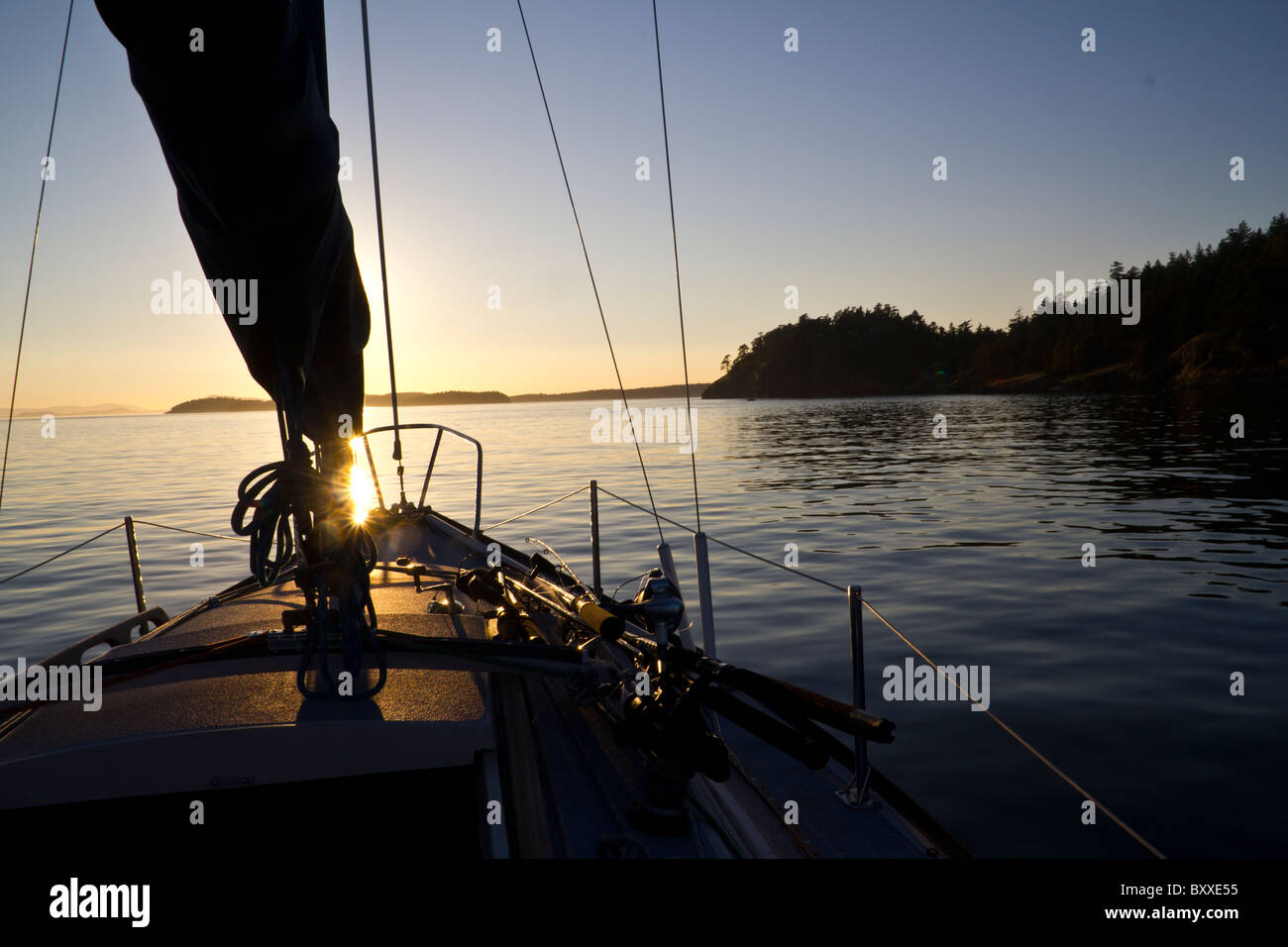 Bootfahren in der San Juan Inseln in Washington State, USA. Stockfoto