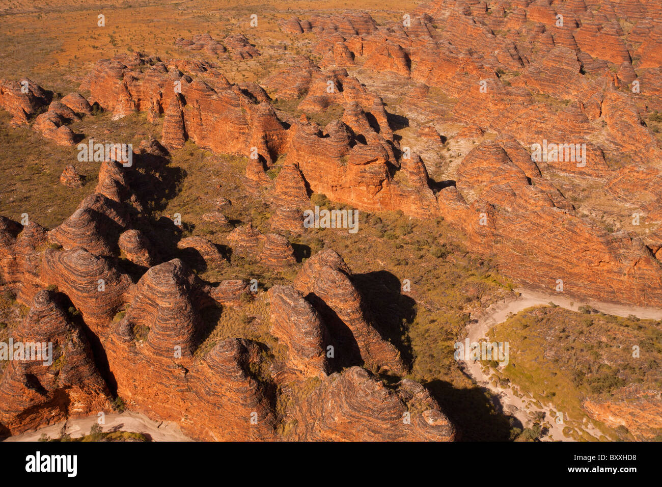 Luftaufnahme, Bungle Bungles, Purnululu National Park, Kimberley, Western Australia Stockfoto