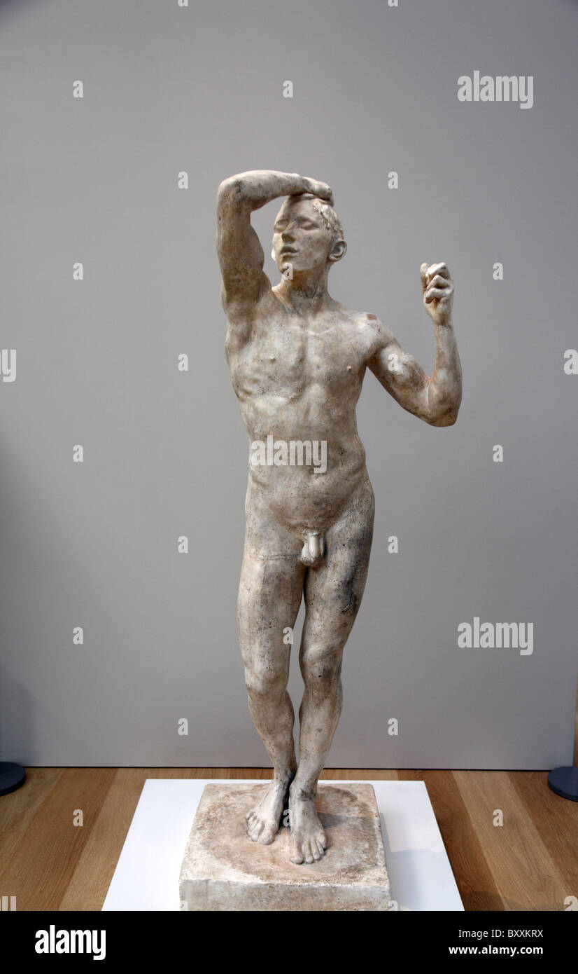 Leben Größe Gipsabdruck von Rodins ersten Meisterwerk Alter der Bronze, Nasher Sculpture Center, Dallas Stockfoto