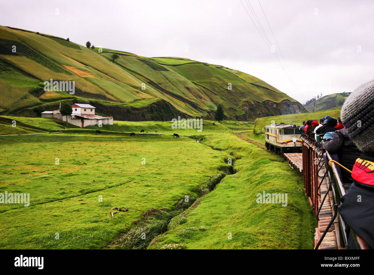 Ecuador der Zug zum Teufel ist die Eisenbahn von Riobamba Nase zum Alausi Stockfoto