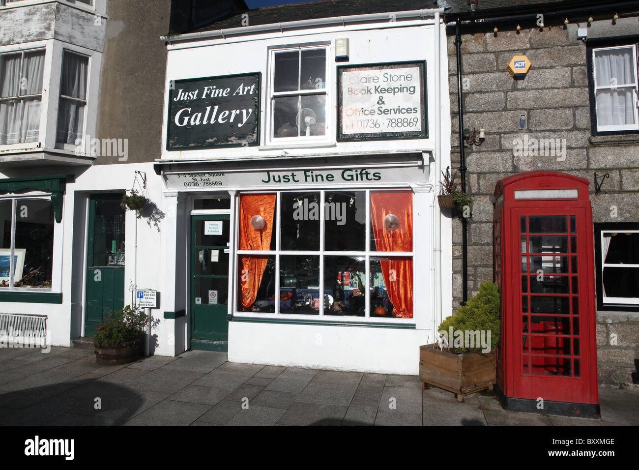 Just Fine Art Gallery in St. Just, Cornwall, Südwestengland, UK. Stockfoto