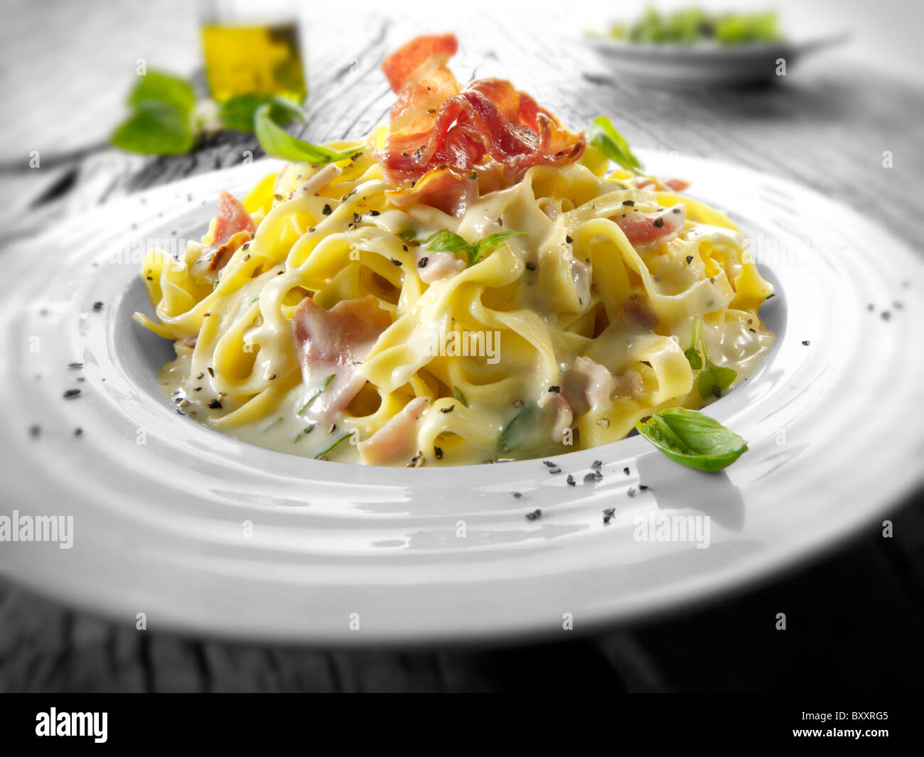 Pene carbonara Stockfoto