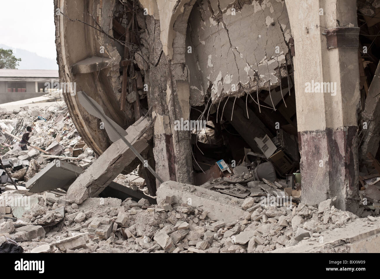Schäden Sie durch das massive Erdbeben in Haiti am 12. Januar 2010. Stockfoto