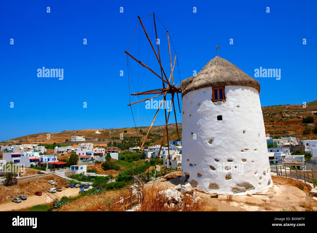Alte Windmühle - Naxos-griechischen Kykladeninsel Stockfoto