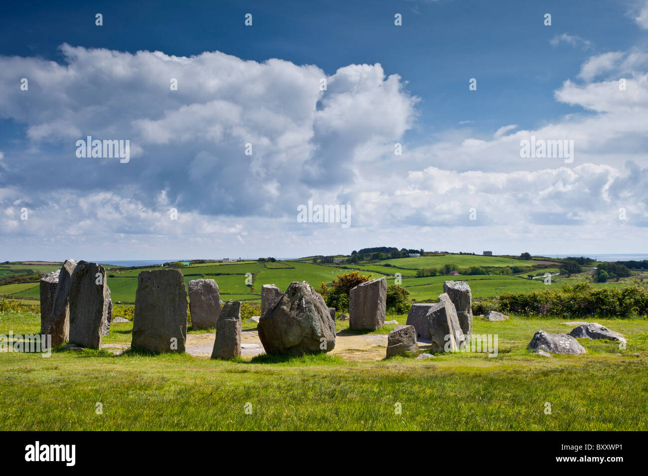 DROMBEG Stone Circle, County Clare, Irland Stockfoto