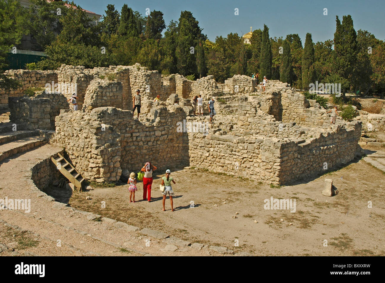 UKRAINE, Ost-Block, Russland, UdSSR, sowjetische Föderation Eiserne Vorhang, Sevastapol, Chersones (422 v. Chr.), Theater Stockfoto