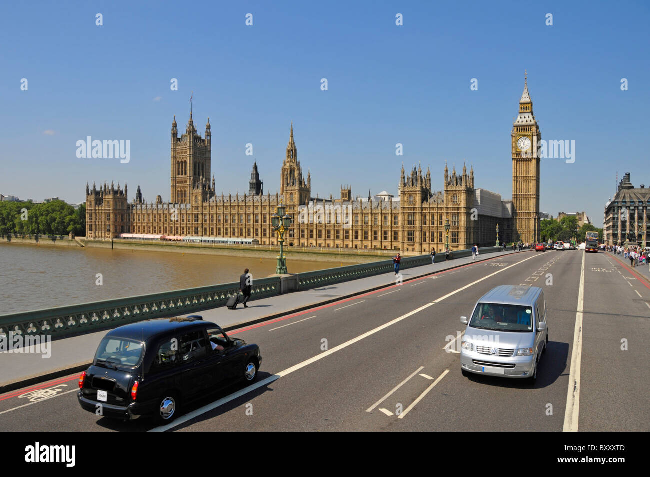 "Westminster Bridge" Big Ben und den Houses of Parliament Stockfoto