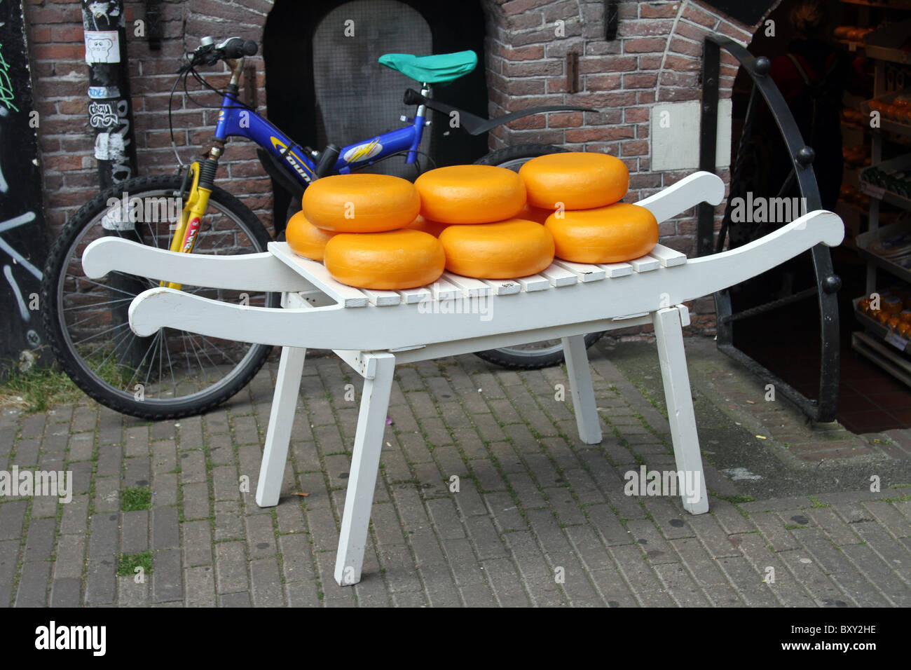 De Kaaskelder Keller Käseladen in Amsterdam, Holland Stockfoto