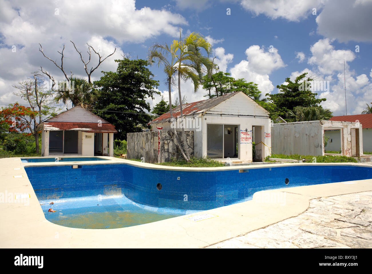 Aufgegeben, resort Ruinen von einem Strand, Insel Cozumel, Quintana Roo, Halbinsel Yucatán, Mexiko, Yucatan, Mexiko, Ruine, ruiniert, Stockfoto