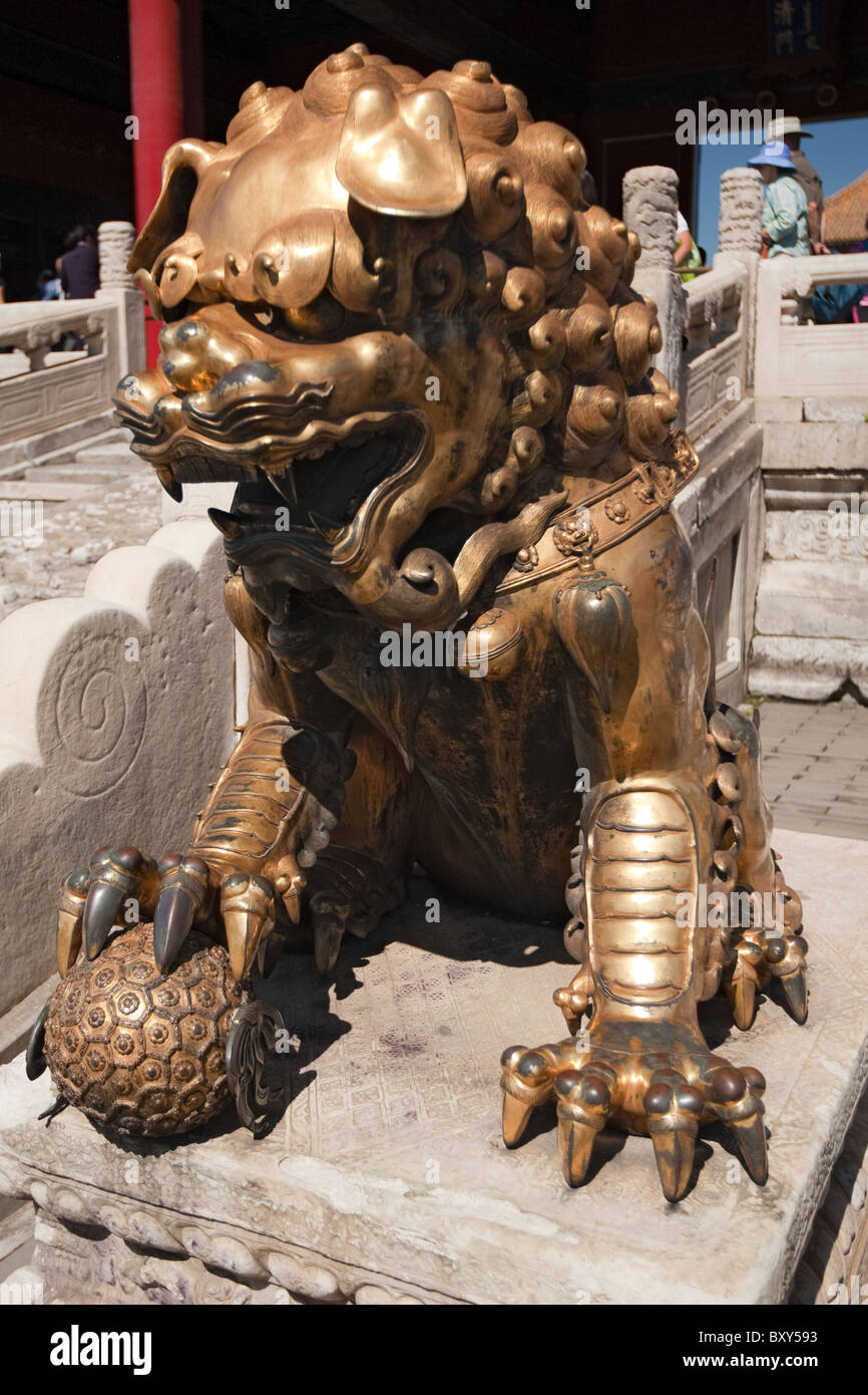 Die Verbotene Stadt, GuGong, Peking, China, UNESCO-Weltkulturerbe, Tor des Himmlischen Reinheit, QianQing Palast, Stockfoto