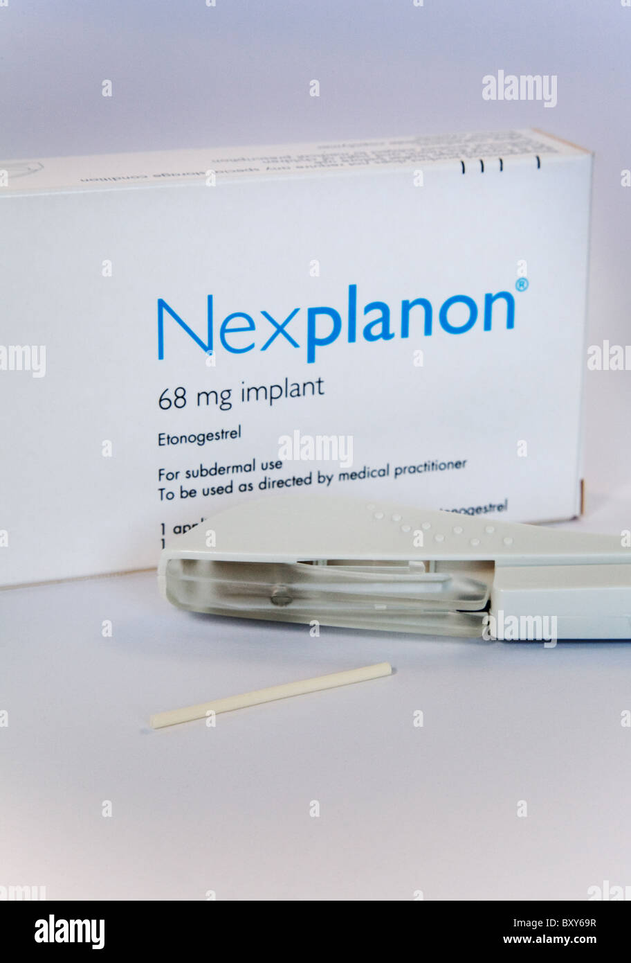 Das Nexplanon weibliche langfristig empfängnisverhütende Implantat für die lange wirkenden reversiblen Empfängnisverhütung Stockfoto