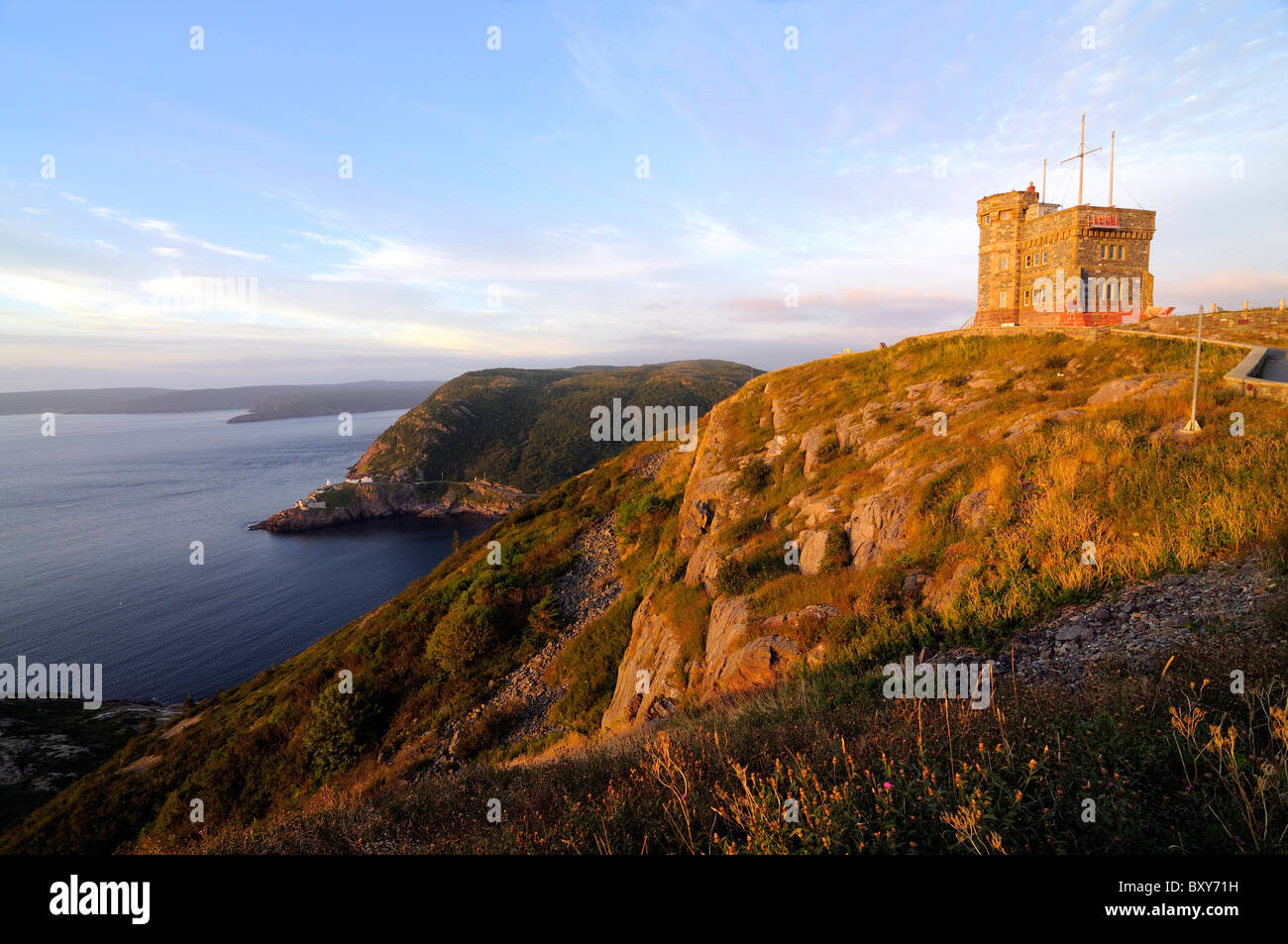 Sonnenaufgang am Signal Hill St. Johns, Neufundland Stockfoto