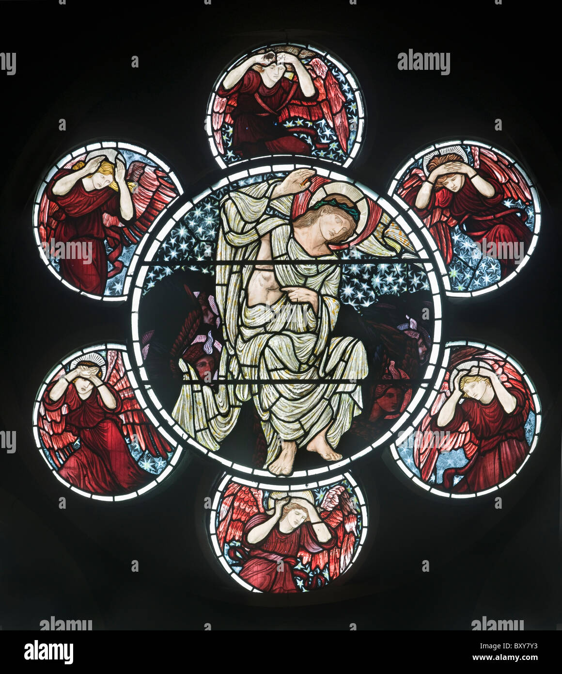 Easthampstead Burne-Jones Fenster Weltgericht Stockfoto