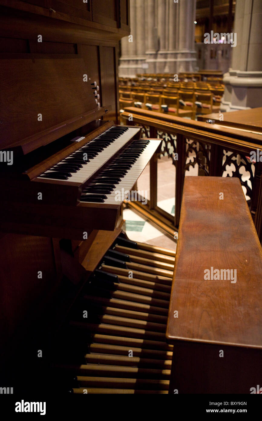 Kirche Orgel Tastatur Stockfoto