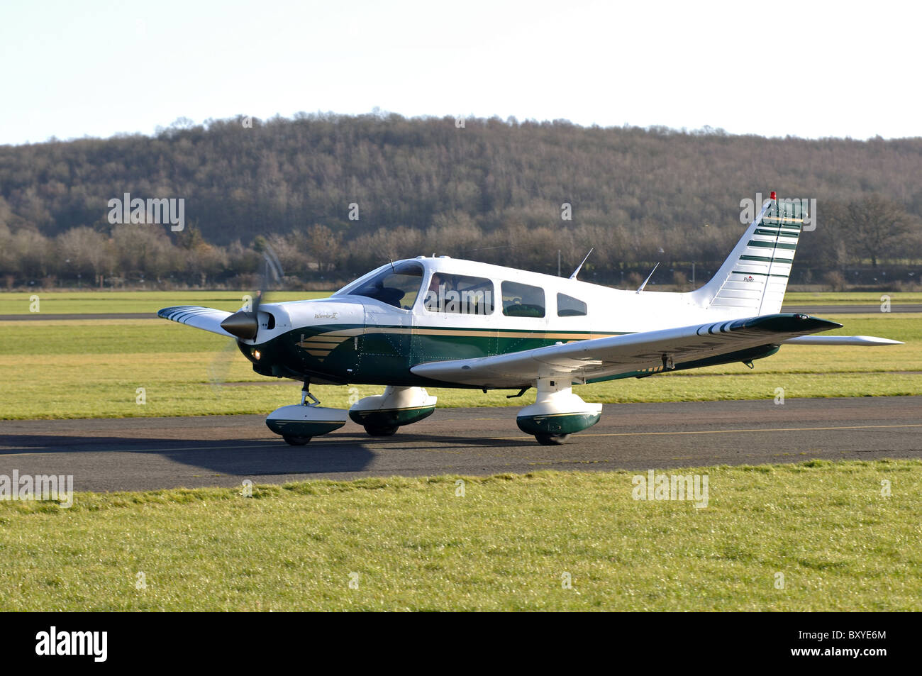 Piper PA28 Warrior Wellesbourne Airfield, Warwickshire, UK Stockfoto