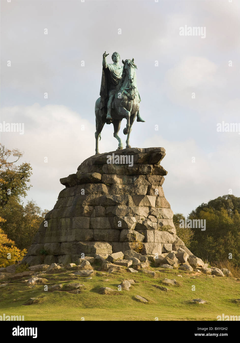 Windsor Great Park. Reiterstatue von George III als römischer Kaiser 1824-8 durch Sir Richard Westmacott Stockfoto