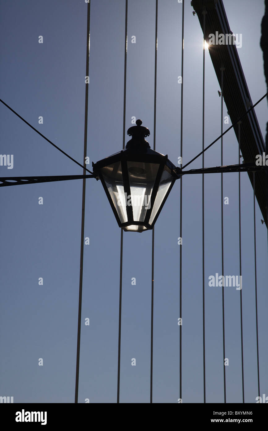Clifton, Bristol, UK, Clifton Suspension Bridge, viktorianischen Lampe Stockfoto