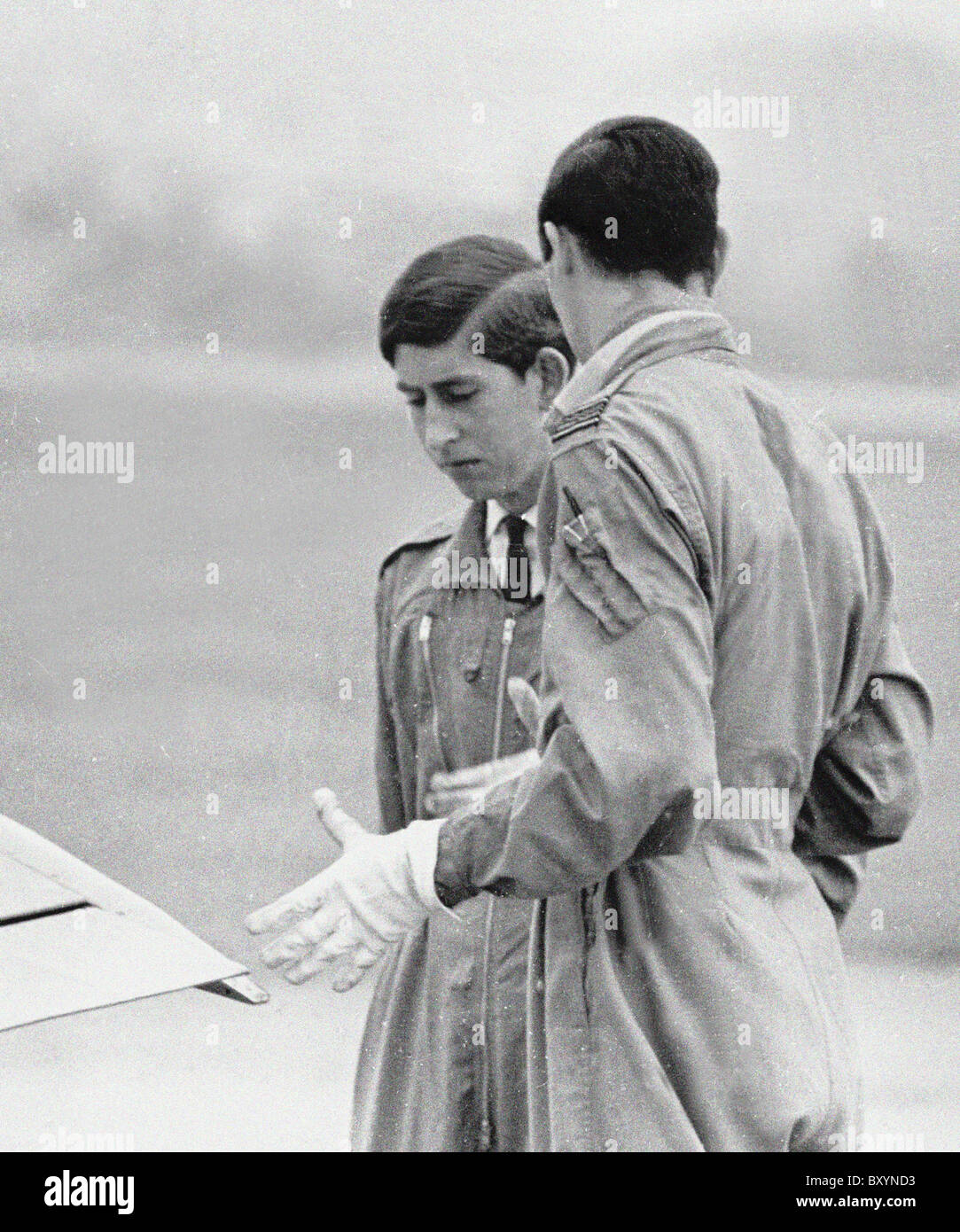 Prinz Charles, RAF Tangmere im August 1968 in einer de Havilland Chipmunk einer einzigen fliegen lernen Triebwerken zwei Sitzer-trainer Stockfoto