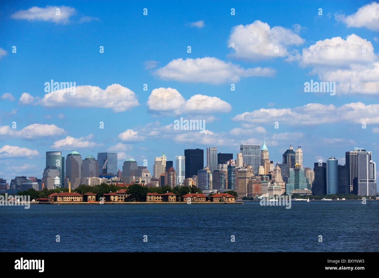 Skyline von Lower Manhattan Stockfoto