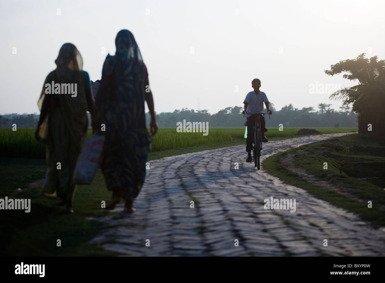 Dorf-Szene im ländlichen Bangladesh Stockfoto