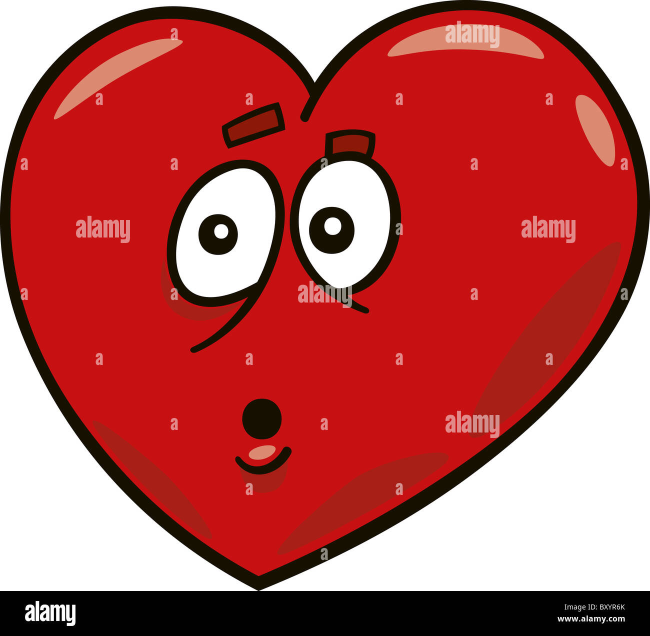 Cartoon-Illustration des erschrockenen Herzen Stockfoto