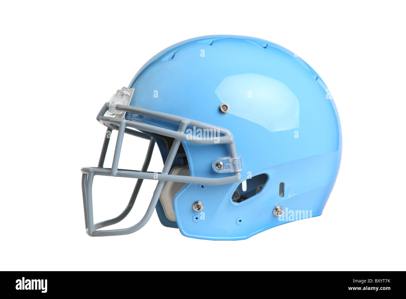 Football Helm auf weißem Hintergrund Stockfoto