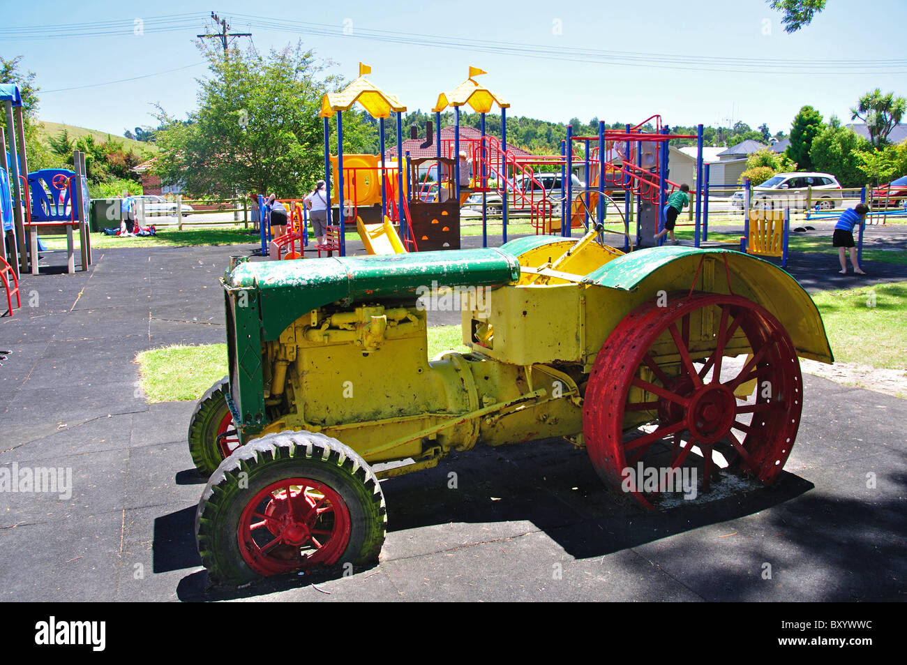 Kinderspielplatz, Geraldine Domain, Cox Street, Geraldine, Canterbury, Südinsel, Neuseeland Stockfoto