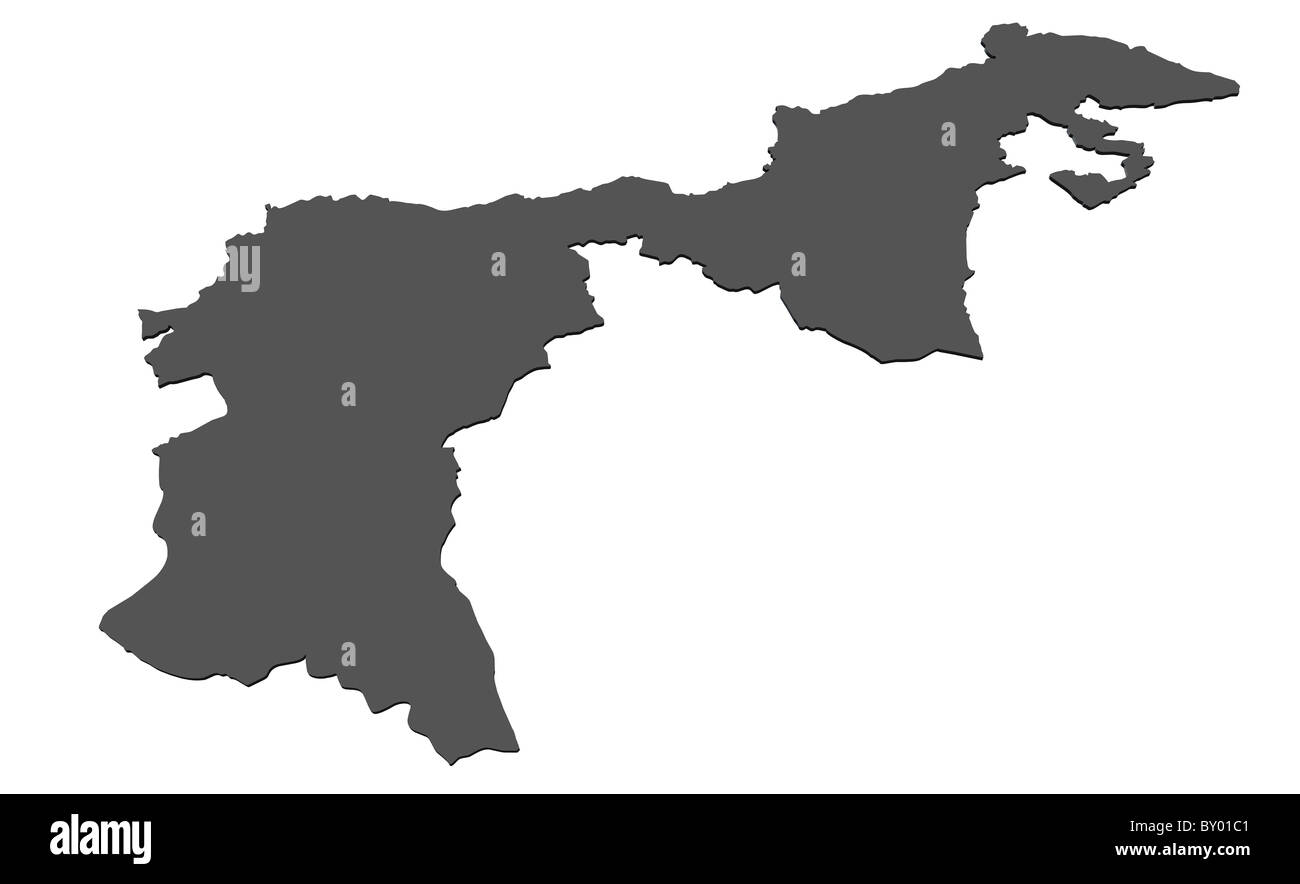 Isolierte Karte von Appenzell Ausserrhoden - Schweiz Stockfoto