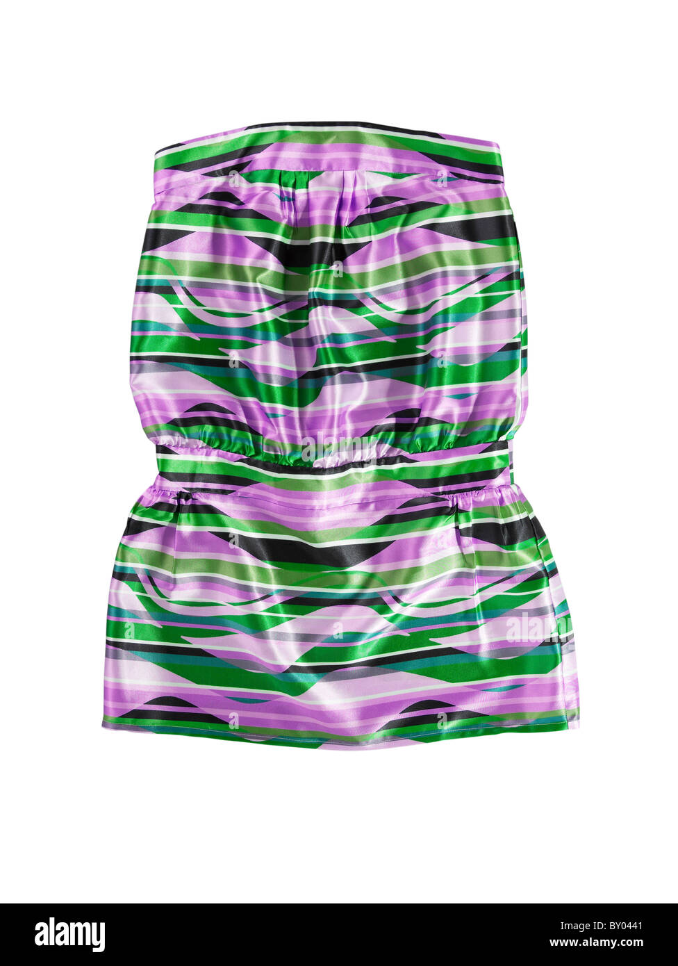 über den Kopf Schuss von einem trägerlosen Kleid Stockfoto