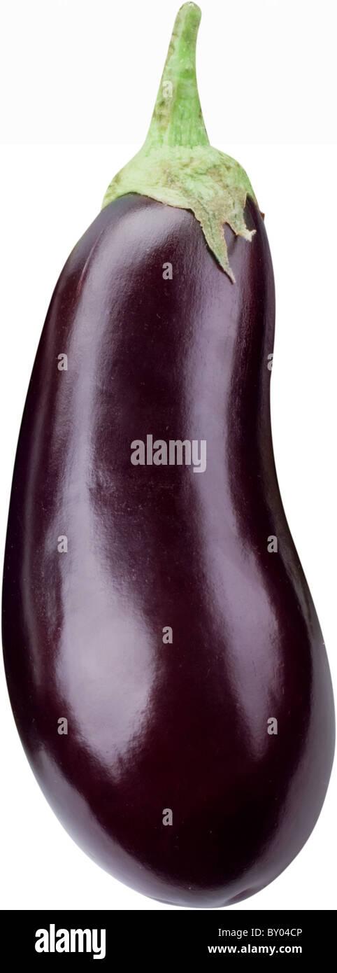 Bild der Aubergine auf weißem Hintergrund. Die Datei enthält einen Pfad zu schneiden. Stockfoto