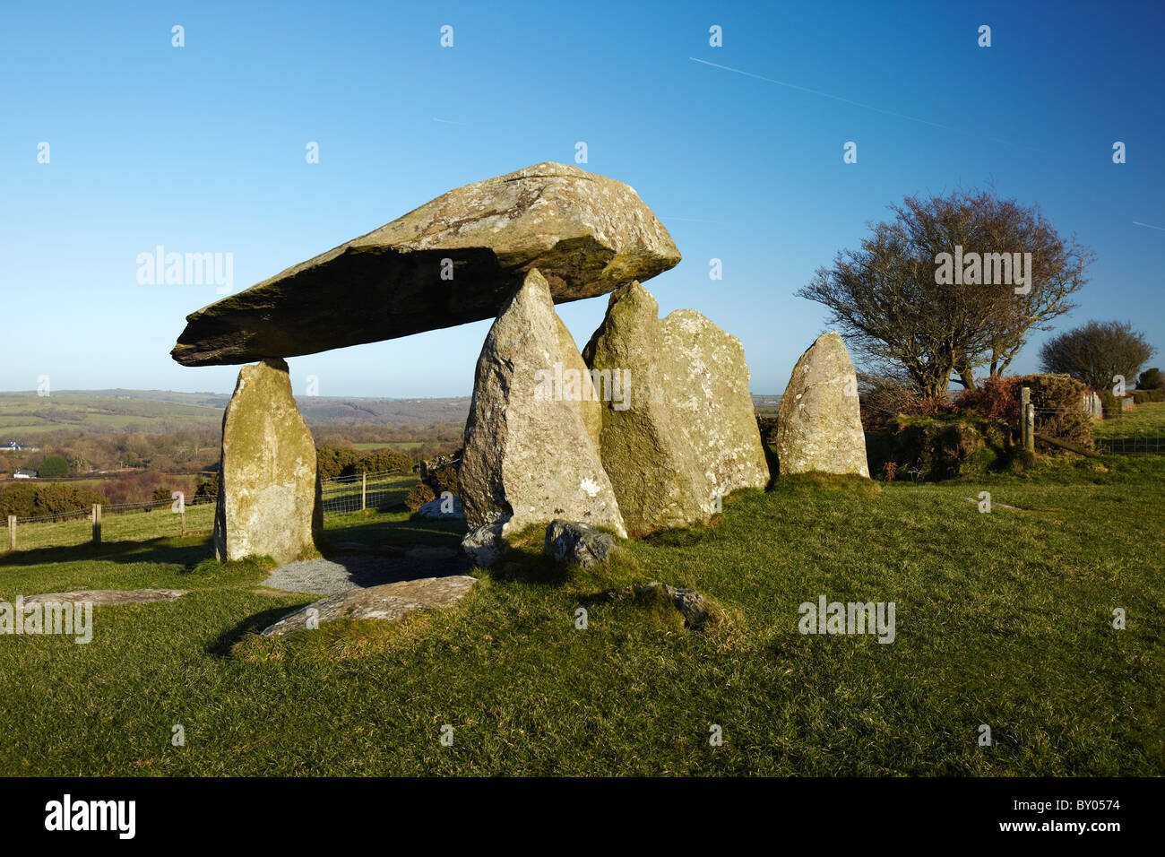 Rhonddatal Ifan, neolithische Grabkammer, Pembrokeshire, West Wales, UK Stockfoto