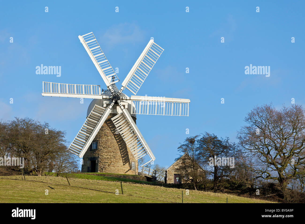 Heage Windmühle, eine sechs Stein gesegelt, Windmühle Heage Dorf Derbyshire England uk gb EU-Europa Stockfoto