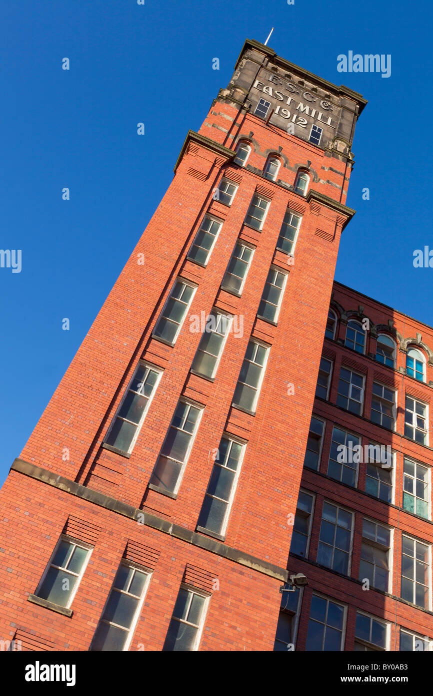 Belper Mill Derwent Valley Mills World Heritage Site East Mill Tower von Strutt's Mill Belper North Mill Belper Derbyshire Amber Valley England UK Stockfoto