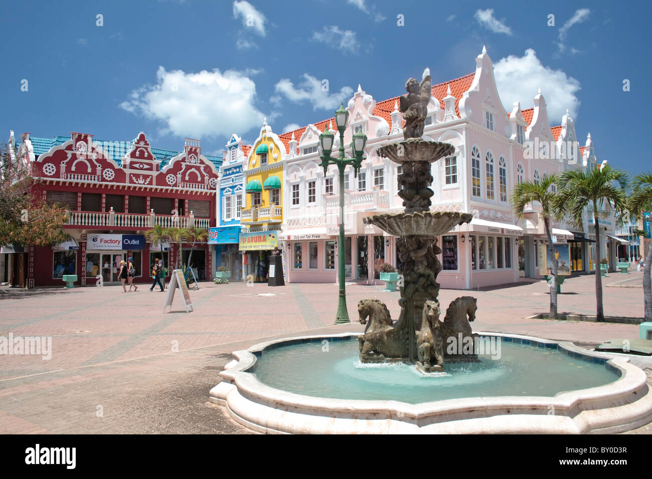 Brunnen auf dem Platz im freien Holland Aruba Mall Oranjestad Aruba Stockfoto