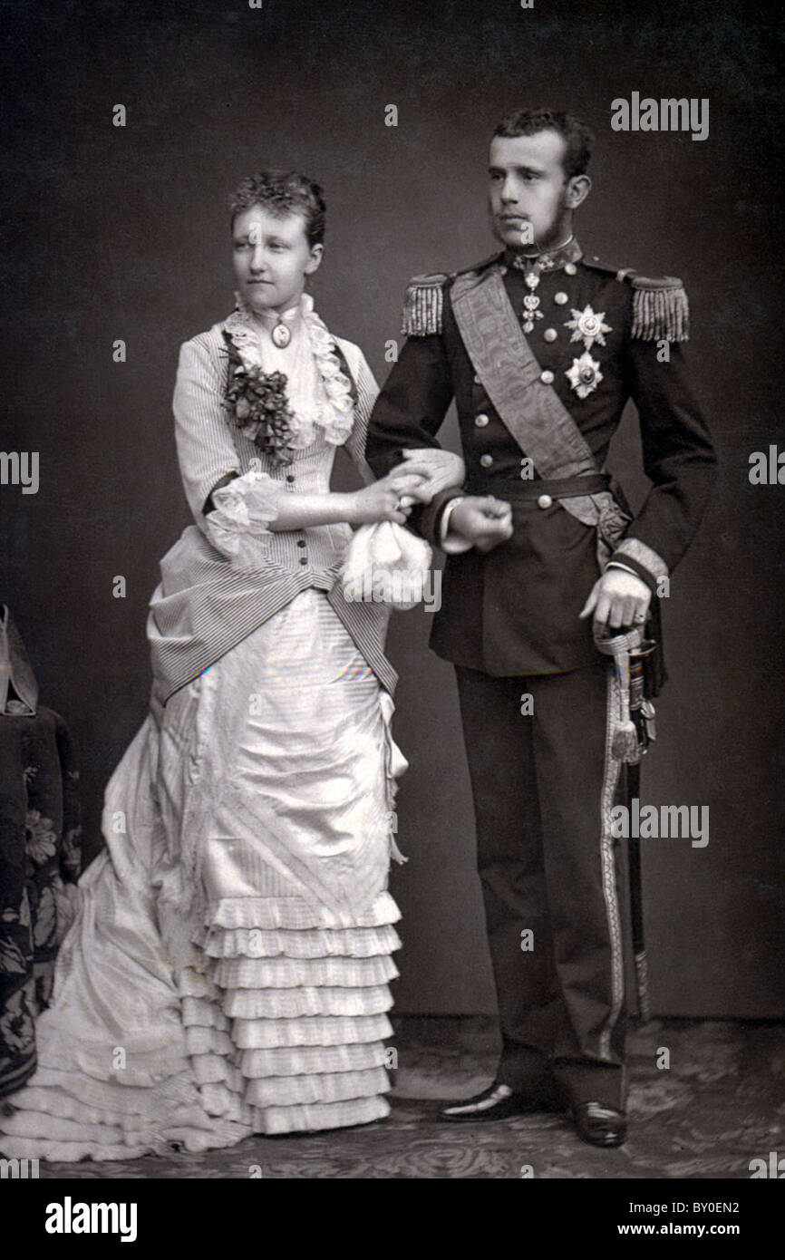 Rudolf, Kronprinz von Österreich, Prinz Rudolf mit seiner Frau Prinzessin Stéphanie von Belgien Stockfoto