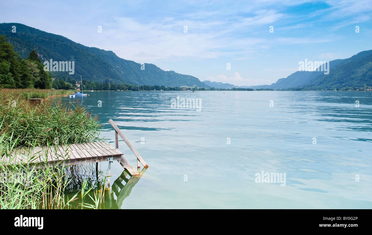 Blick auf den Ossiacher See in Österreich Stockfoto