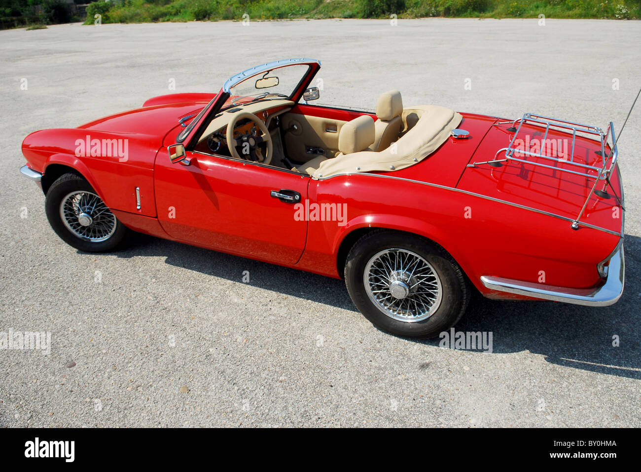 MG Oldtimer, MG, Red Car, Cabriolet, Auto, chrom, klassisch, Stockfoto