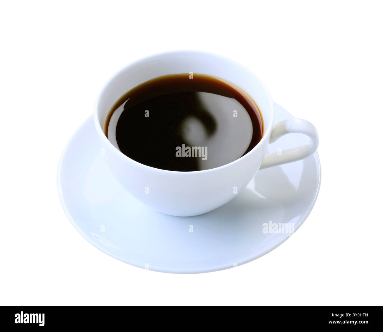 Schwarzen Kaffee isoliert auf weiss Stockfoto