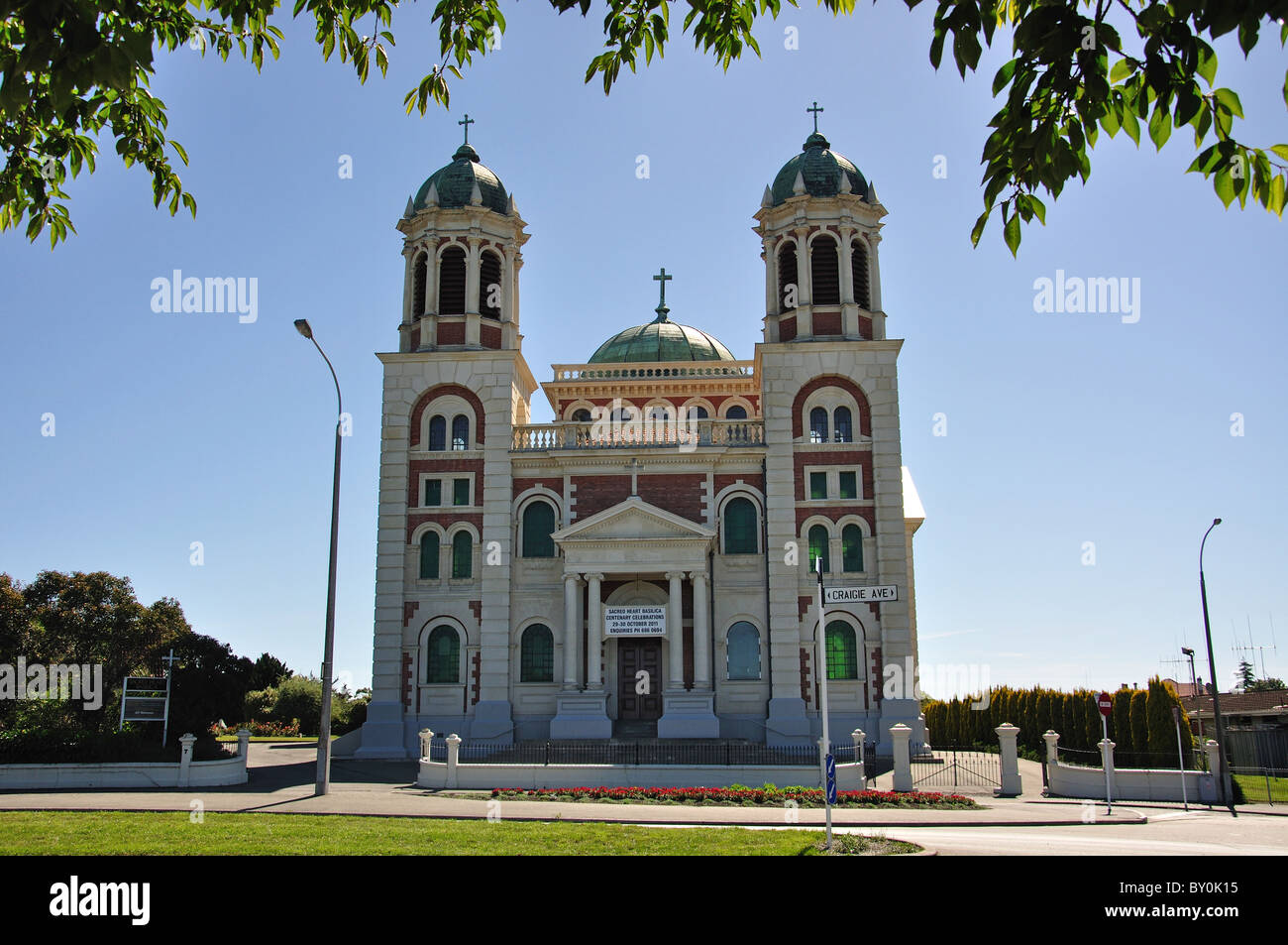 Die Kirche des Heiligen Herzens, Craigie Ave, Timaru (Te Tihi-o-Maru), Canterbury, Südinsel, Neuseeland Stockfoto