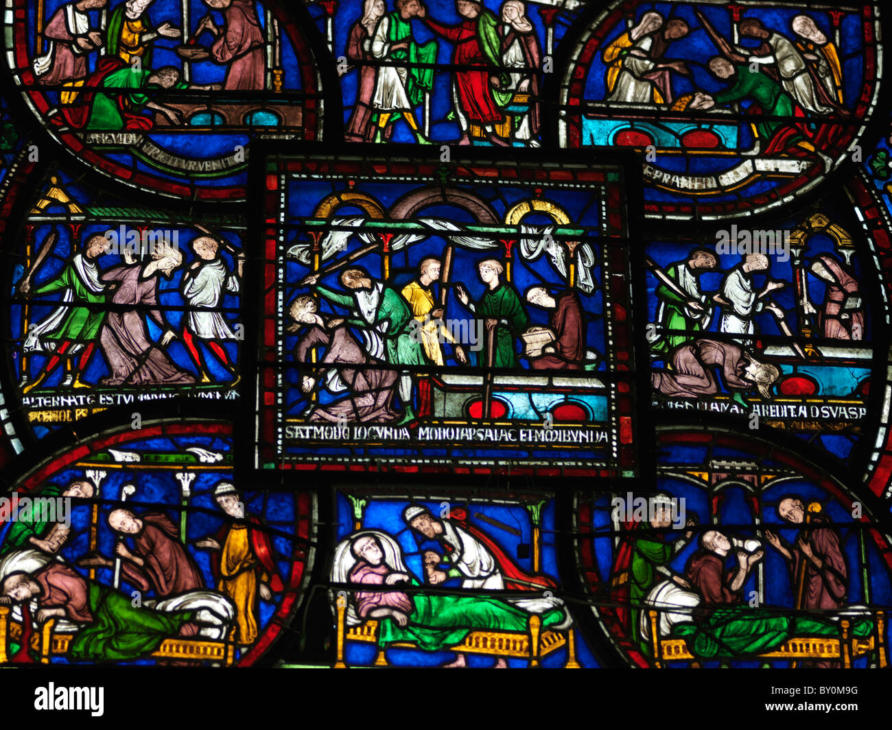 Canterbury Kent England Canterbury Kathedrale Trinitatiskapelle Glasfenster Saint Thomas Becket Schrein Darstellung Stockfoto