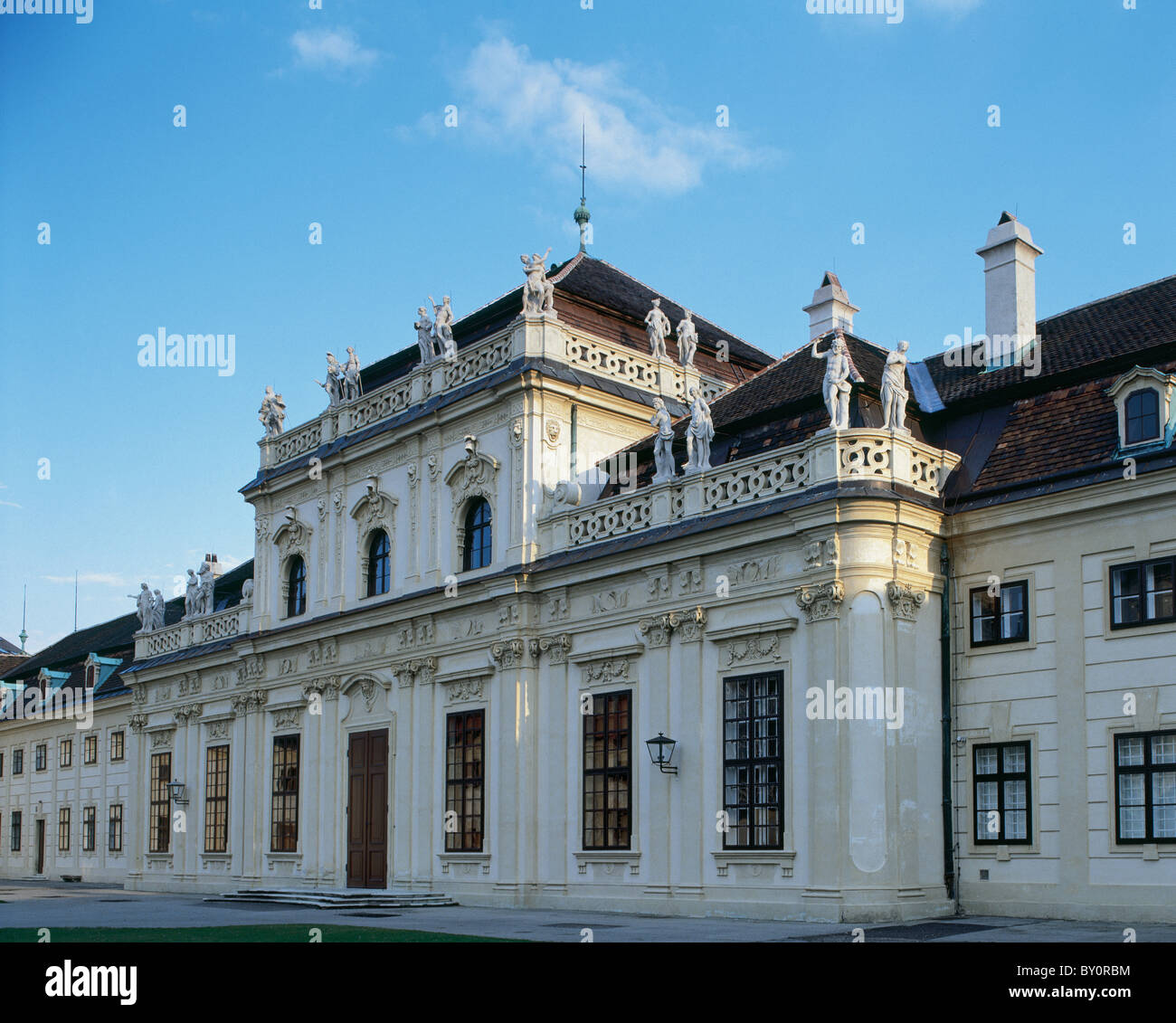 Schloss Belvedere (Unteres Belvedere) (1714-1716).  Von Johann Lukas von Hildebrandt errichtet. Fassade. Wien. Österreich. Stockfoto