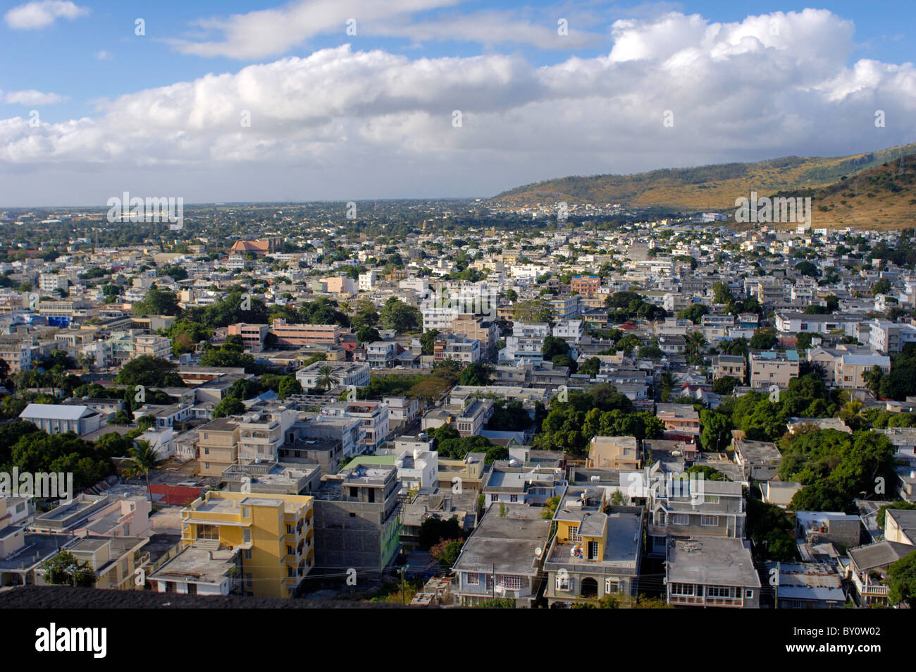 Luftsicht der Stadt Port Louis, Mauritius-Insel Stockfoto