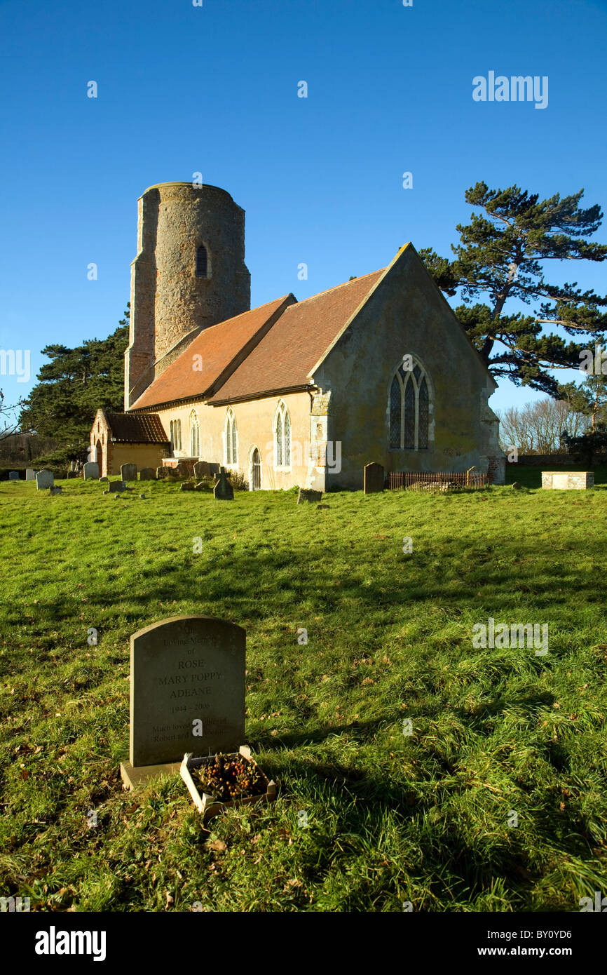 Rundturm Ramsholt All Saints Church, Suffolk, England Stockfoto