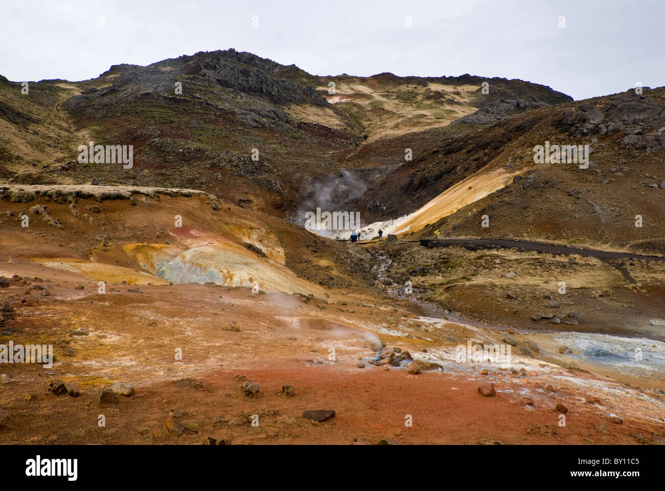 Krísuvík, Geothermie Frühjahr reich auf Schwefelverbindung, Island Stockfoto