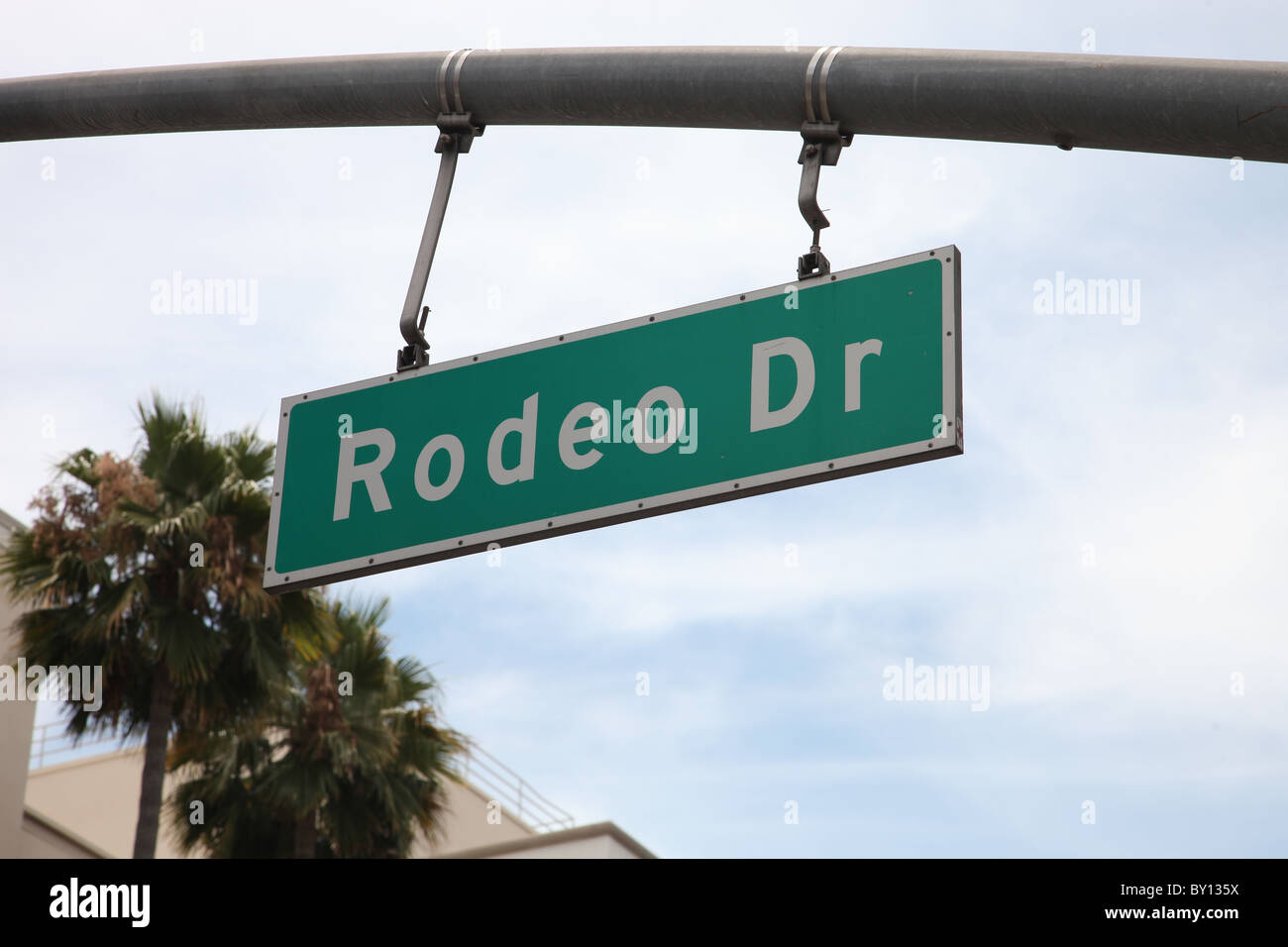 RODEO DRIVE ROAD SIGN BEVERLY HILLS BEVERLY HILLS CALIFONIA USA BEVERLY HILLS 1. August 2010 Stockfoto