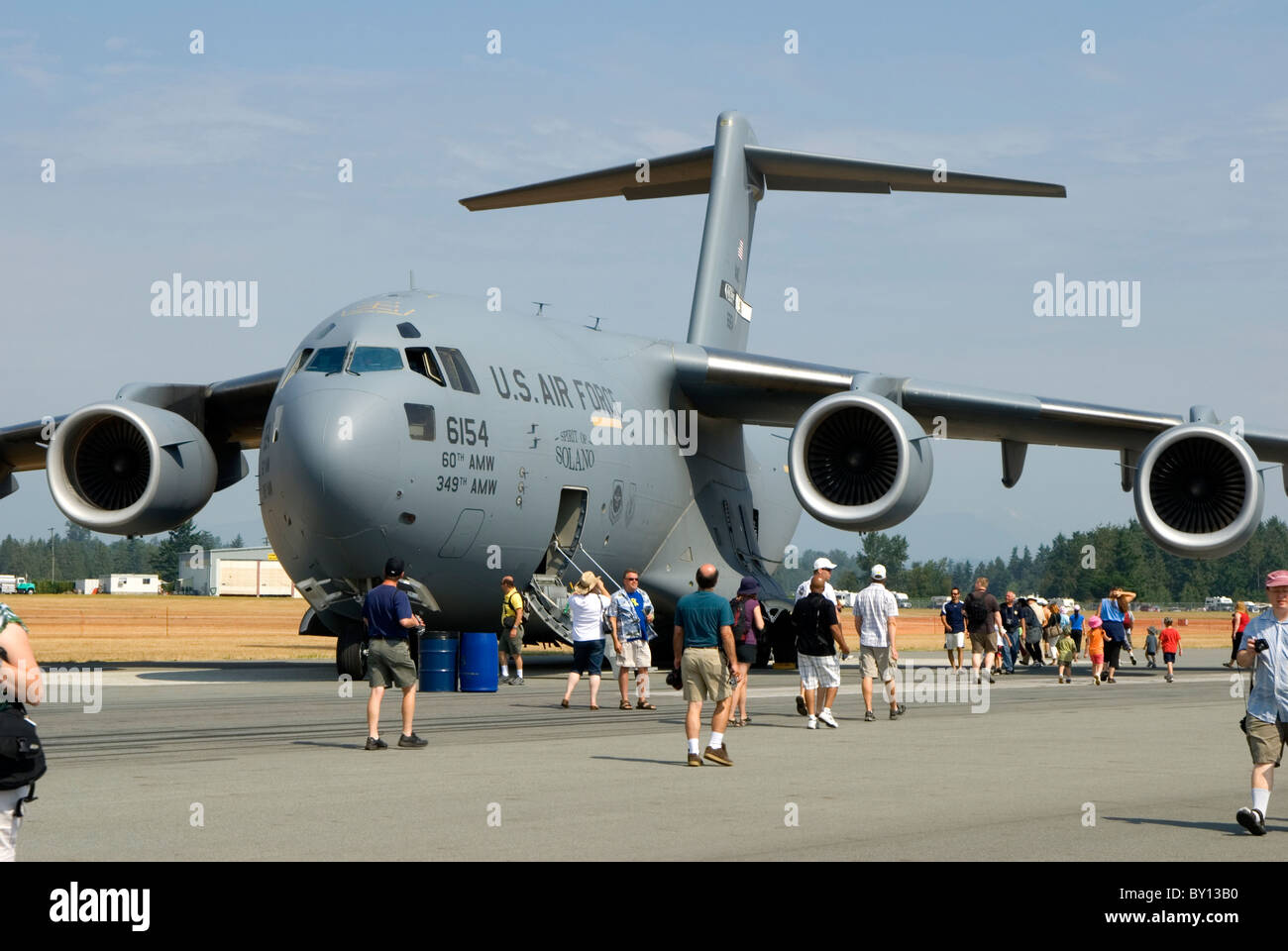 Flugzeug der US Air Force auf Boden bei Air show Stockfoto